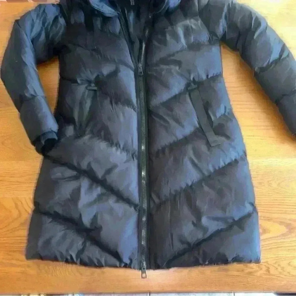 EUC Black Coat Longline Saint & Sinners 'Samurai'  Puffer Long Jacket Medium 12 - Picture 4 of 12